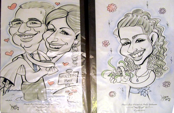 Our caricaturists offer in-house service for your parties and events, as well as creating portraits or caricatures from printed photos...great as gifts, from Montreal's Pret-A-Party